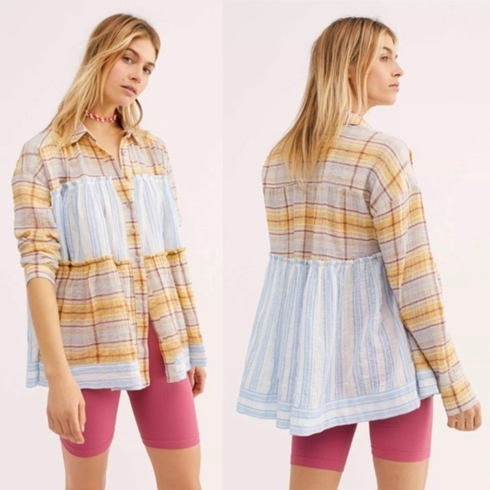 Free People Waiting On Summer Plaid Tunic